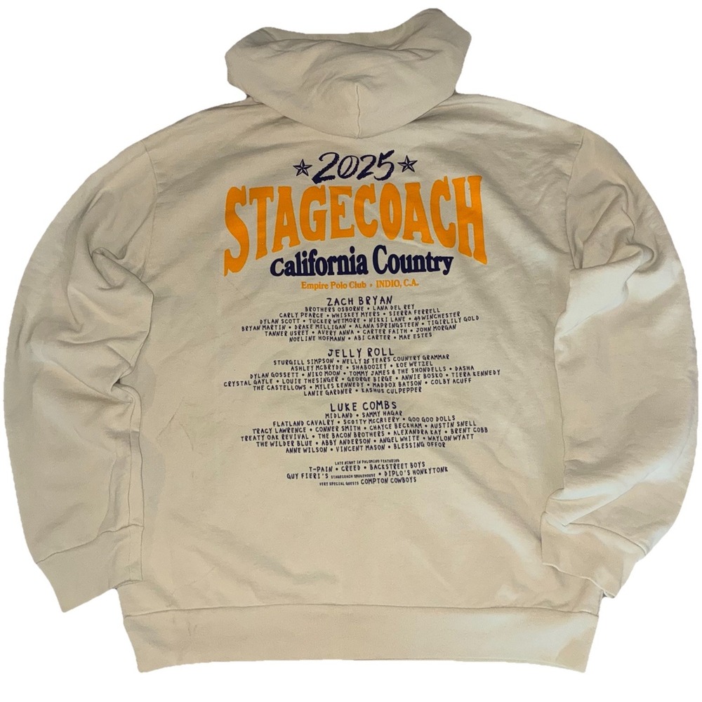 Stagecoach Hoodie XL Country Festival 2025 CA‎ Jelly Roll Luke Combs Lineup NEW